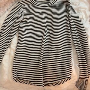 American Eagle Outfitters Black and White Striped Long Sleeve Top